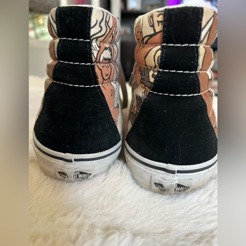 Vans Sk8-Hi Sneakers Breast Cancer Awareness Graphic Print Black Suede Size 9.5 - Picture 9 of 16